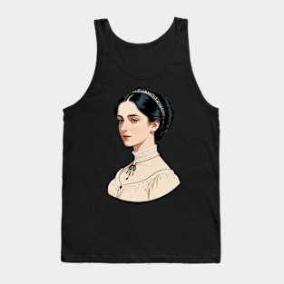 Lovely Victorian Lady Wearing a Sheer White Top Tank Top